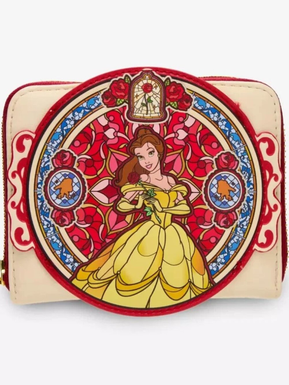 Loungefly Disney Beauty And The Beast Stained Glass Wallet Princess Belle New